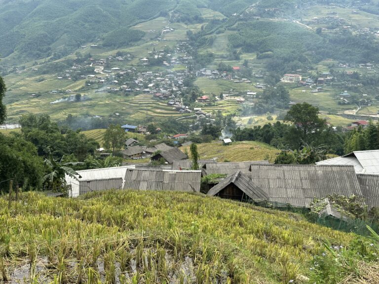 Scenic view of Hau Thao village and rice terraces in Sapa trekking tour
